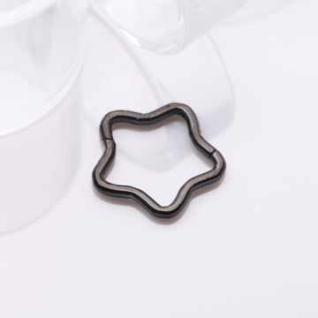 Detail View 1 of Implant Grade Titanium Blackline Star Basic Geometric Clicker Hoop Ring
